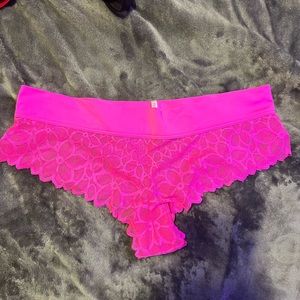 Victoria’s Secret Large Floral Lace Hot Pink Cheeky